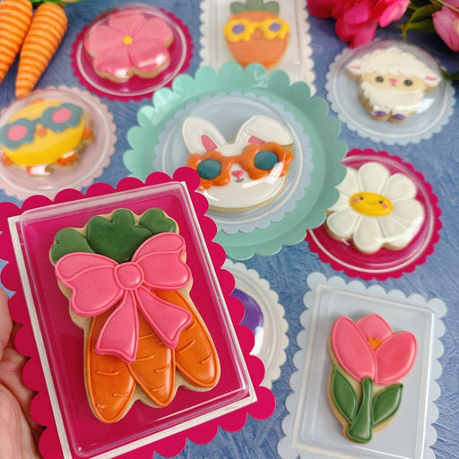 Rectangle Scallop Backer and Capsules - pack of 25 - The Cookie Countess