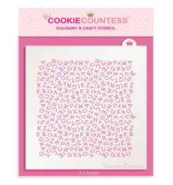 Scattered Letters Stencil - The Cookie Countess