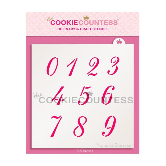 Script Number Set Script Numbers Stencil for Cookies Anniversary, Birthday, Easy to Use ...