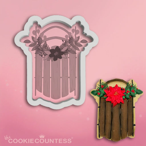 Sled with Flowers Cookie Cutter STL - The Cookie Countess