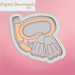 Snorkel and Flippers Cookie Cutter STL - The Cookie Countess