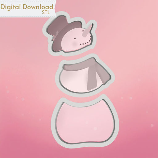 Snowman 3pc Cookie Cutter STL - The Cookie Countess