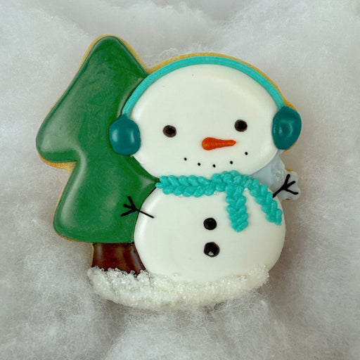 Snowman with Tree Cookie Cutter - The Cookie Countess