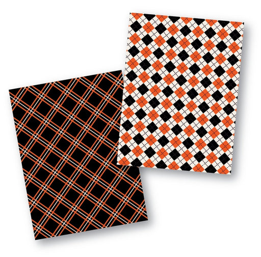Spooky Crisscross and Argyle Cookie Backer - Food Safe, Double Sided 3.75" x 5" - The Cookie Countess
