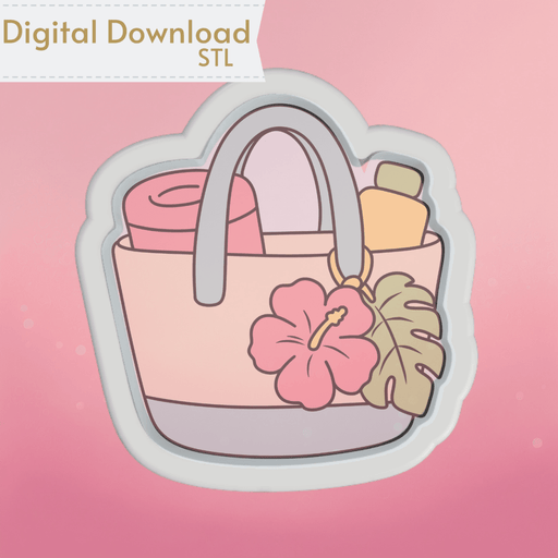 Summer Tote Bag Cookie Cutter STL - The Cookie Countess