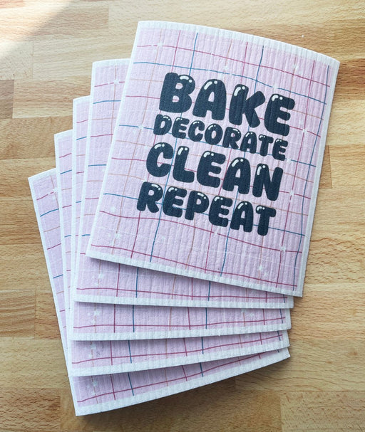 Swedish Dishcloths ( Pack of 5) Bake, Decorate, Clean Repeat - The Cookie Countess