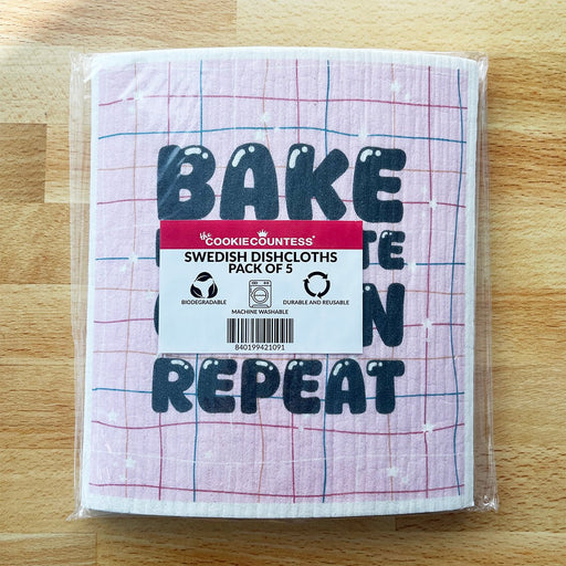 Swedish Dishcloths ( Pack of 5) Bake, Decorate, Clean Repeat - The Cookie Countess