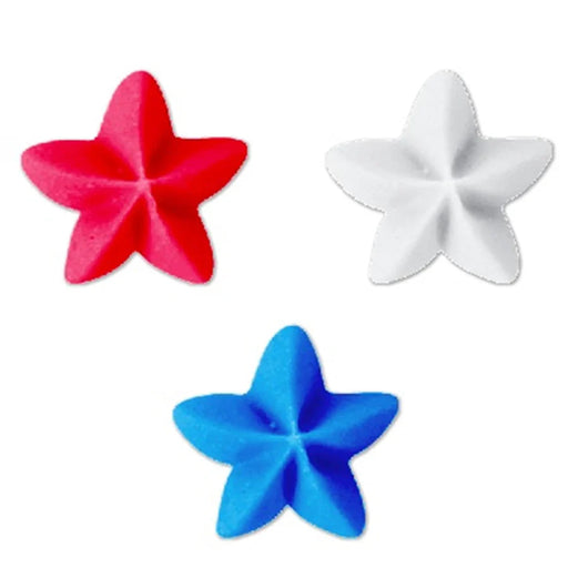 Sweet Elite Sugar Decorations Red, White Blue Star Royal Icing Edible Cupcake Decorations ( 30 pc)