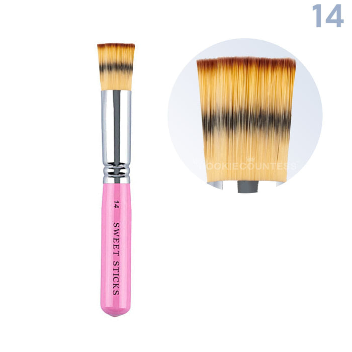 Flat Pink Paint Brush Set - a set of flat paint brushes for edible paint  and edible dusts