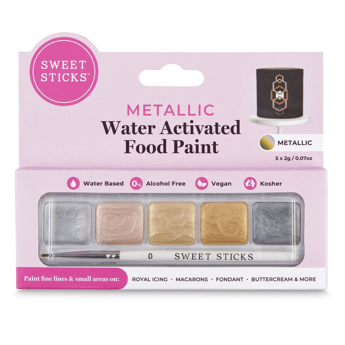 Sweet Sticks Edible Paints Water Activated Food Paint - Metallics