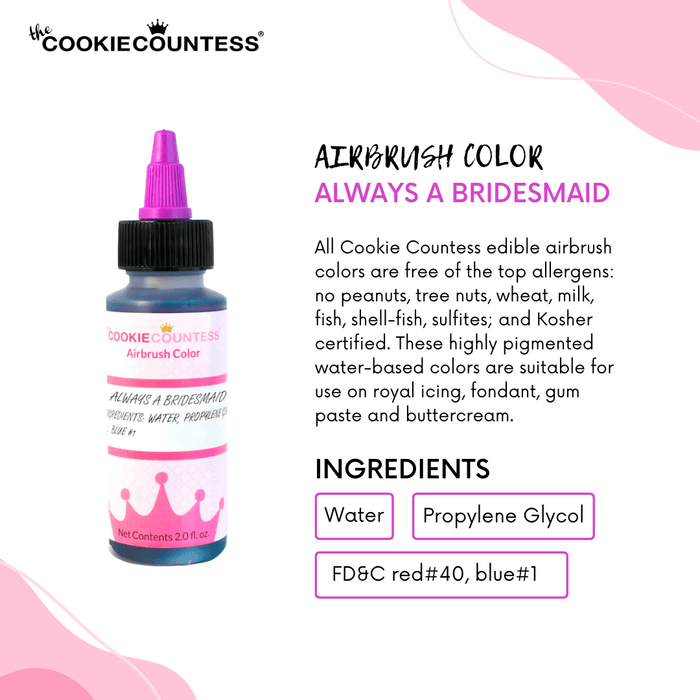 The Cookie Countess Airbrush Color Cookie Countess - Always a Bridesmaid edible airbrush color 2oz