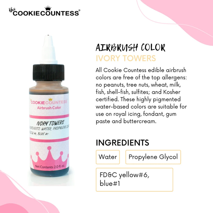 The Cookie Countess Airbrush Color Cookie Countess - Ivory Towers edible airbrush color 2oz