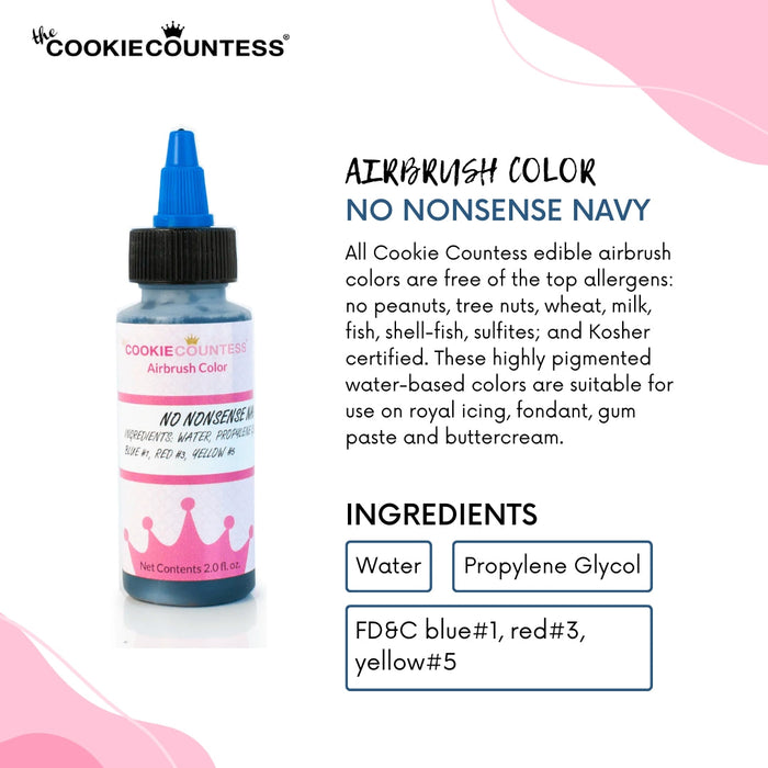 The Cookie Countess Airbrush Color Cookie Countess - No Nonsense Navy edible airbrush color 2oz
