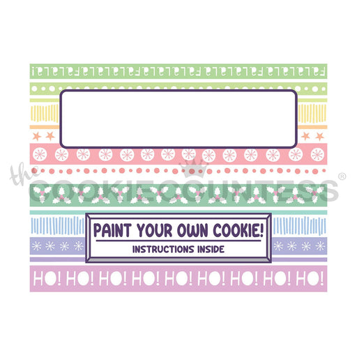 The Cookie Countess Bag Topper Bag Topper 4" with PYO Instructions - Festive Rainbow