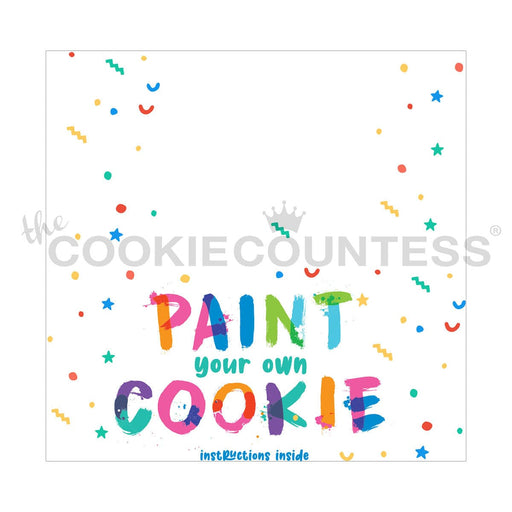 The Cookie Countess Bag Topper Bag Topper 4" with PYO Instructions - Rainbow Brush