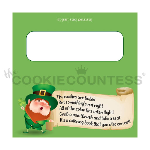The Cookie Countess Bag Topper Bag Topper 4" with PYO Instructions - St Patrick's Day Rhyme
