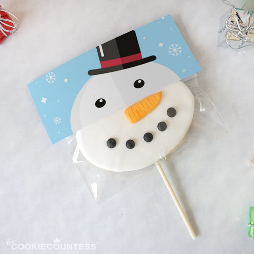 The Cookie Countess Bag Topper Funny Face Bag Topper 6" - Snowman