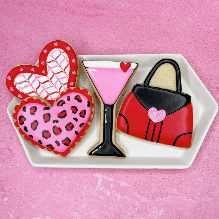 The Cookie Countess BakeShop Decorating Class Galentine's Day Cookie Decorating Class