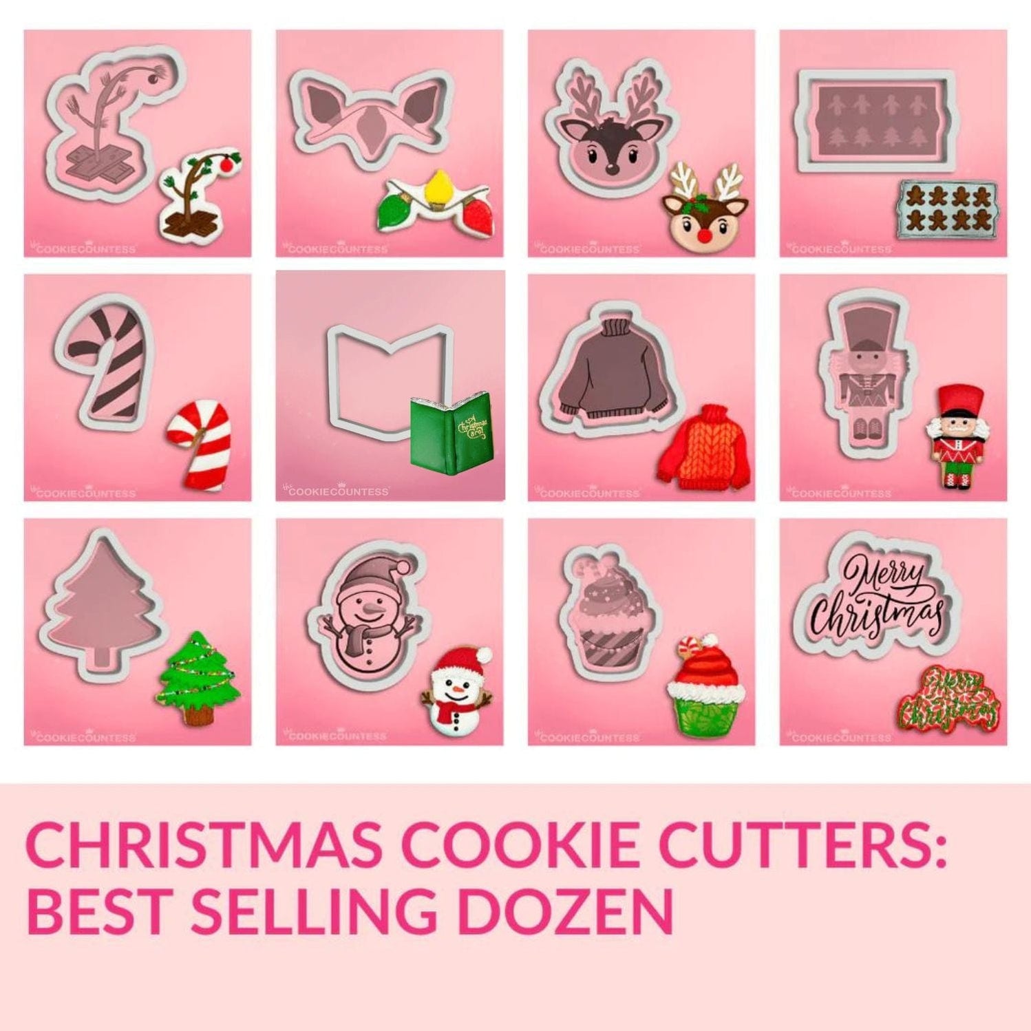 Christmas Cookie Cutters Best Selling Dozen — The Cookie Countess