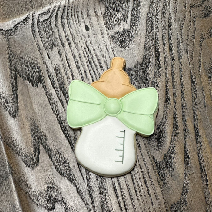 The Cookie Countess Cookie Cutter Baby Bottle with Bow 3 X 4"