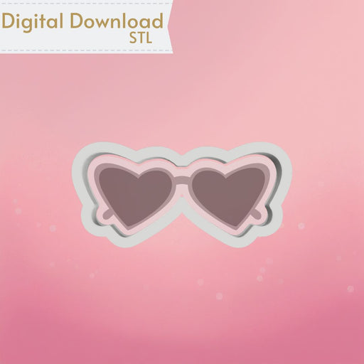 The Cookie Countess Cookie Cutter Heart Sunglasses Cookie Cutter STL