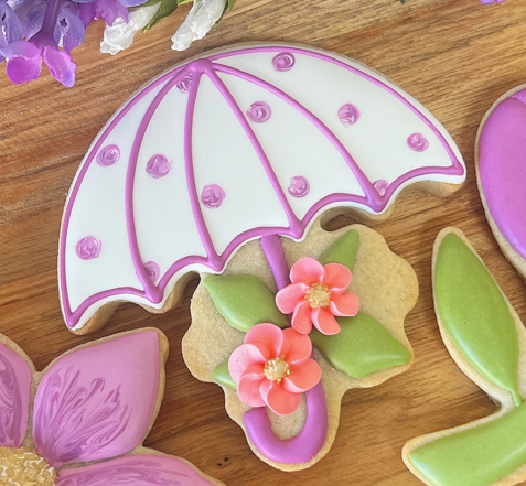The Cookie Countess Cookie Cutter Umbrella With Flowers Cookie Cutter