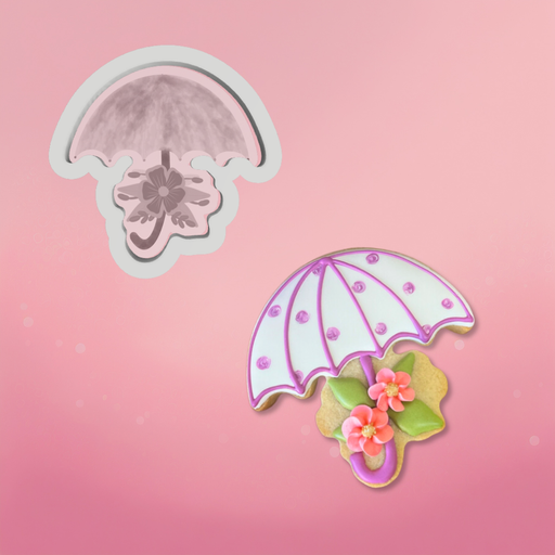 The Cookie Countess Cookie Cutter Umbrella With Flowers Cookie Cutter