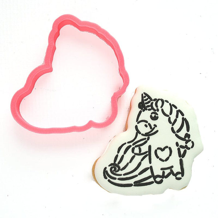 The Cookie Countess Cookie Cutter Unicorn with Heart Cutter
