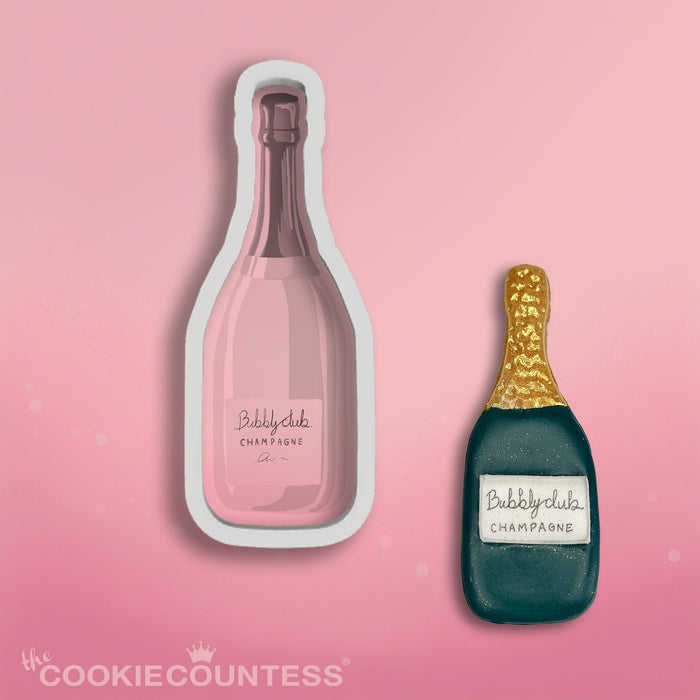 The Cookie Countess Digital Art Download Champagne Bottle Cookie Cutter STL