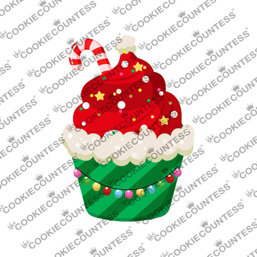 The Cookie Countess Digital Art Download Christmas Cupcake - Digital Download, Cutter and/or Artwork