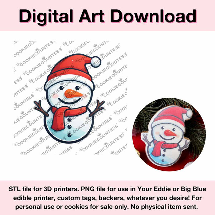 The Cookie Countess Digital Art Download Cutesy Snowman - Digital Download, Cutter and/or Artwork
