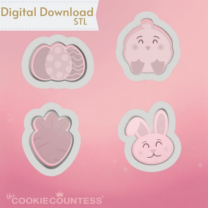 The Cookie Countess Digital Art Download Easter Mini Cutters STL Set