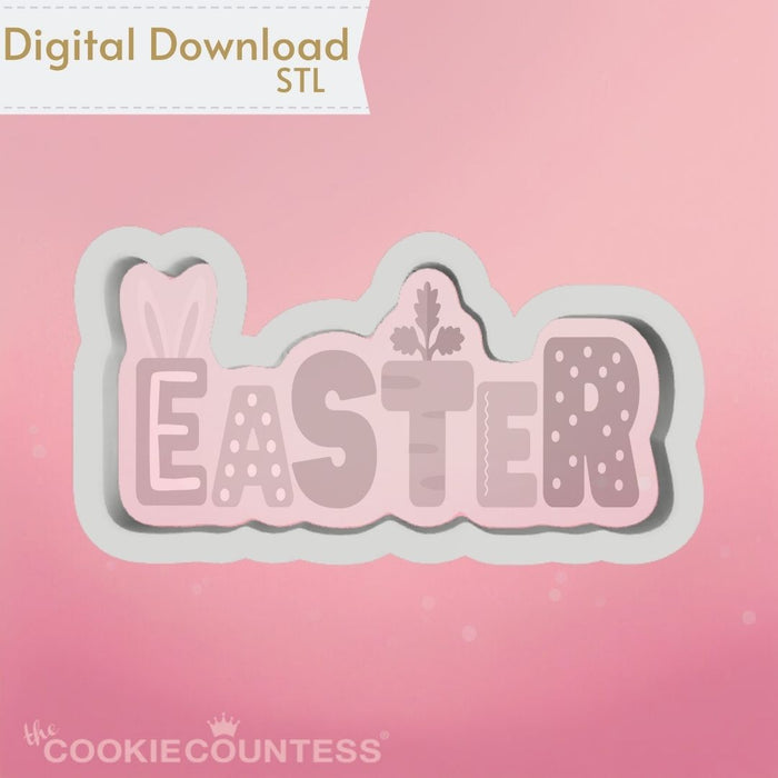 The Cookie Countess Digital Art Download Easter with Ears Cookie Cutter STL