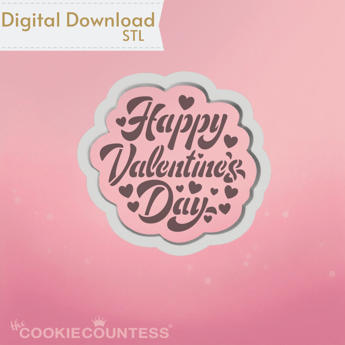 The Cookie Countess Digital Art Download Happy Valentines Day Cookie Cutter STL