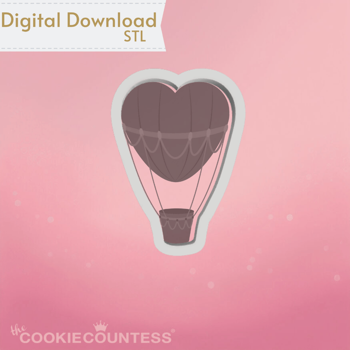 The Cookie Countess Digital Art Download Heart Air Balloon Cookie Cutter STL