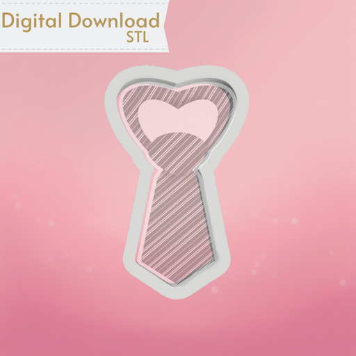 The Cookie Countess Digital Art Download Heart Neck Tie Cookie Cutter STL