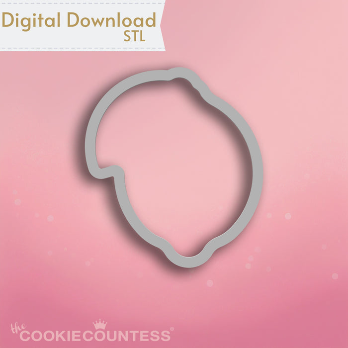 The Cookie Countess Digital Art Download Lemon with Leaf Cookie Cutter STL