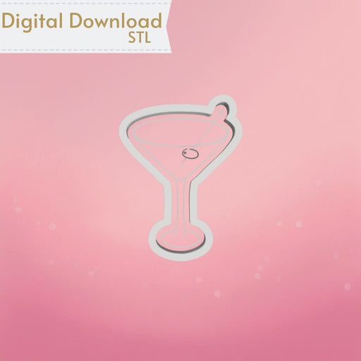 The Cookie Countess Digital Art Download Martini Glass Cookie Cutter STL