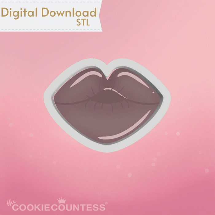 The Cookie Countess Digital Art Download Plump Lips Cookie Cutter STL