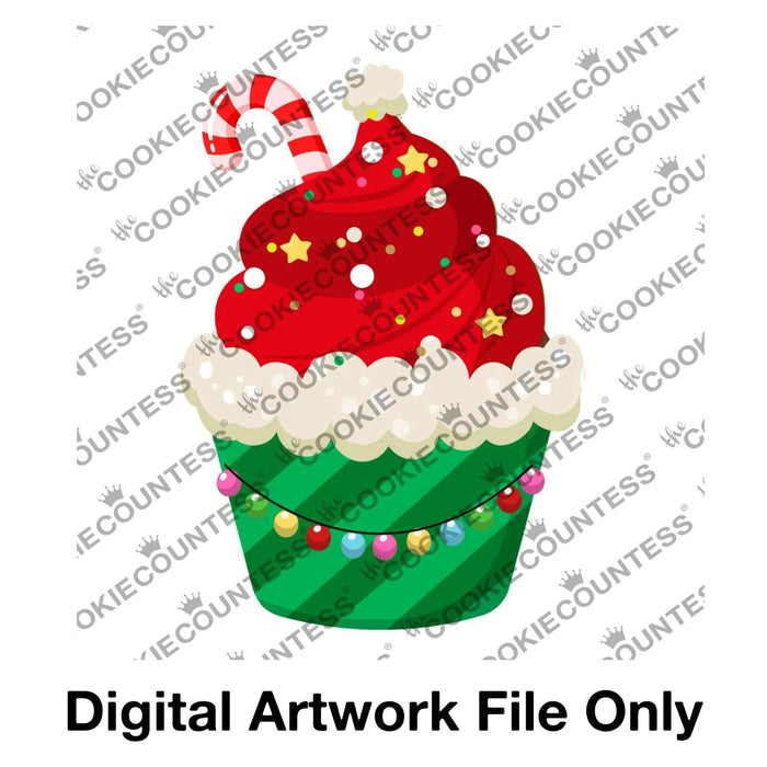 The Cookie Countess Digital Art Download PNG Digital Art File ONLY Christmas Cupcake - Digital Download, Cutter and/or Artwork