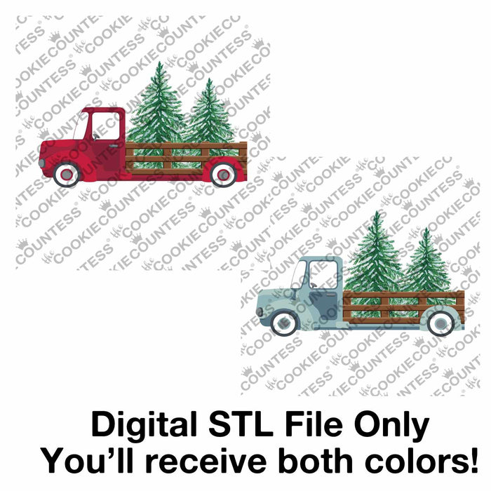 The Cookie Countess Digital Art Download PNG Digital Art File ONLY Vintage Truck with trees - Digital Download, Cutter and/or Artwork