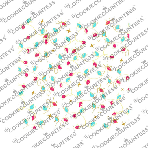 The Cookie Countess Digital Art Download Retro Christmas Lights - Digital Artwork Download