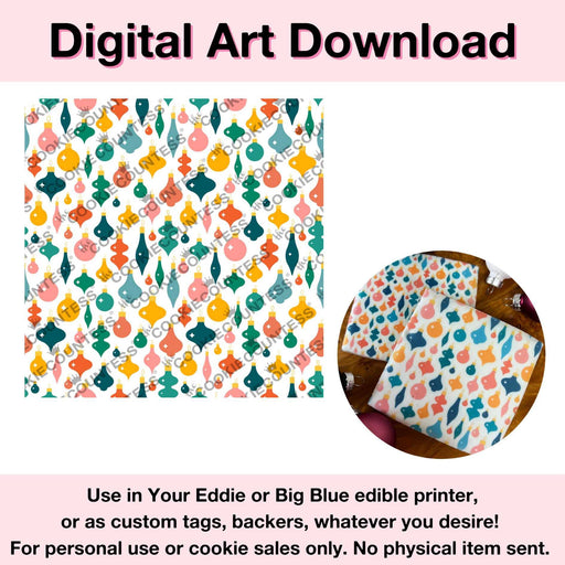 The Cookie Countess Digital Art Download Retro Ornaments - Digital Artwork Download