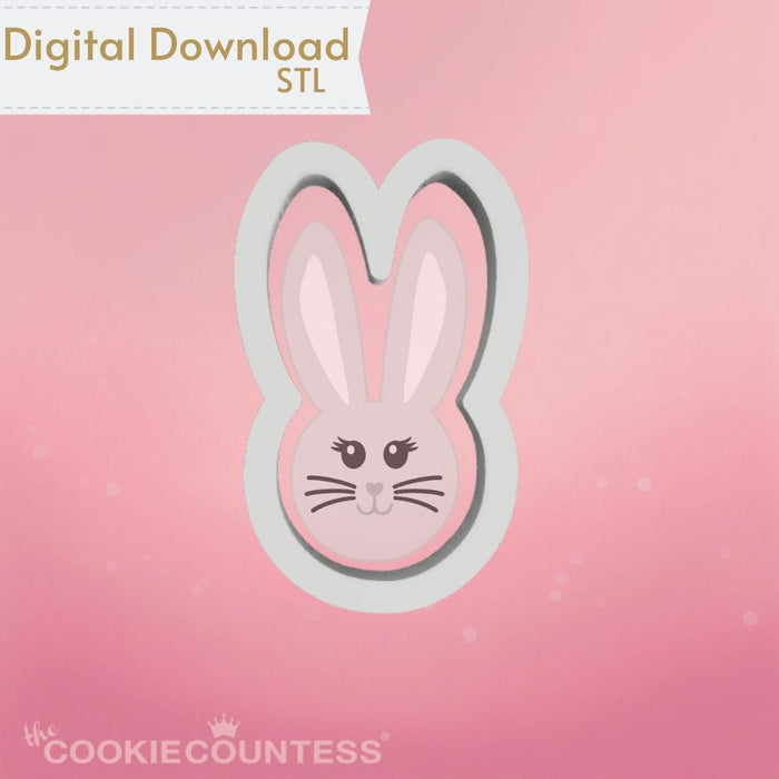 The Cookie Countess Digital Art Download Small Bunny Face Cookie Cutter STL