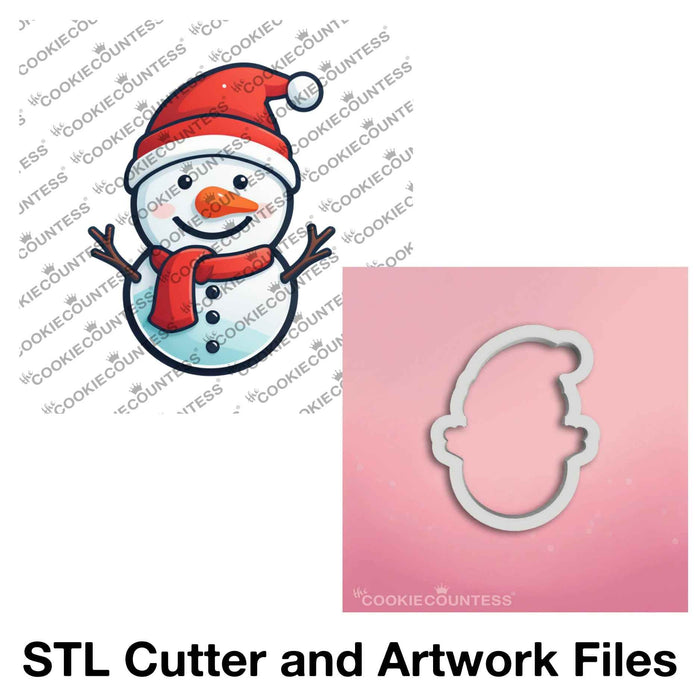 The Cookie Countess Digital Art Download STL Cutter File AND PNG Art File Cutesy Snowman - Digital Download, Cutter &/or Artwork