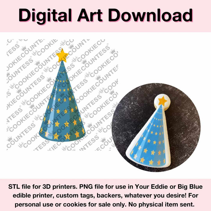 The Cookie Countess Digital Art Download STL Cutter File AND PNG Art File Party Hat 1 - Digital Download, Cutter and/or Artwork