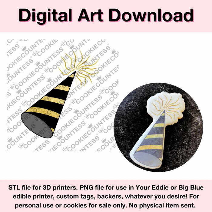 The Cookie Countess Digital Art Download STL Cutter File AND PNG Art File Party Hat 2 - Digital Download, Cutter and/or Artwork