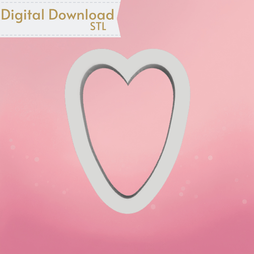 The Cookie Countess Digital Art Download Tall Heart Cookie Cutter STL