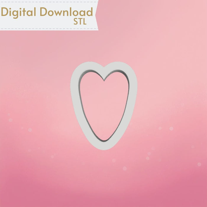 The Cookie Countess Digital Art Download Tall Mini Heart Cookie Cutter STL