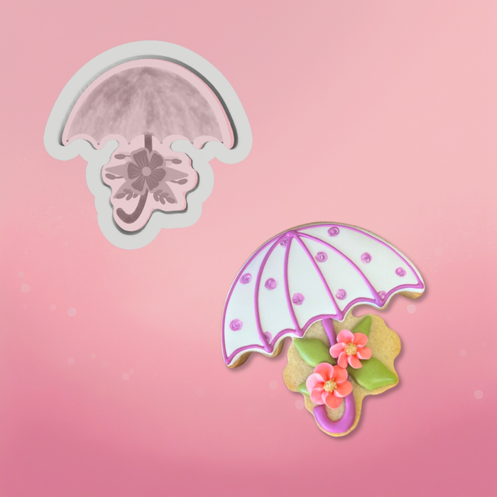 The Cookie Countess Digital Art Download Umbrella With Flowers Cookie Cutter STL